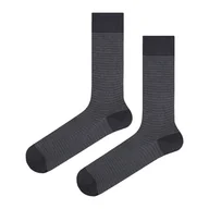 Skarpetki męskie - Skarpety garniturowe szare w paski EM 60 - EM Men's Accessories - miniaturka - grafika 1