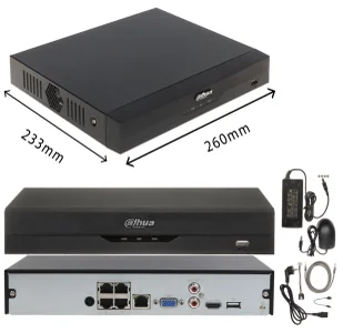 Rejestrator POE Dahua NVR4104HS-P-EI na 4 kamery IP do 16 Mpx Analityka AI SMD+ WizSense - Rejestratory do monitoringu - miniaturka - grafika 2