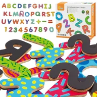 Klocki - DLA DZIECI DREWNIANY ZESTAW MAGNETYCZNY LITERKI I CYFERKI - miniaturka - grafika 1