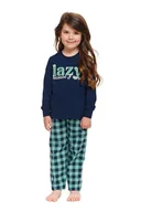 Piżamy dla dziewczynek - Piżama dziecięca Lazy ciemnoniebieska 122/128 - miniaturka - grafika 1