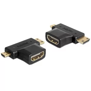 Delock Adapter HDMI (F) -> HDMI-C mini (M) + HDMI-D micro (M) 65446 - Adaptery i przejściówki - miniaturka - grafika 2