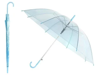 BQ13B PARASOL SKŁADANY TRANSPARENTNY NIEBIESKI - niebieski - Parasole - miniaturka - grafika 1