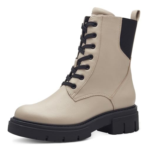 Marco Tozzi Damskie buty Bootie Laced 2-25241-43, modne kozaki, Ivory Comb, 37 EU, Ivory Comb, 37 EU