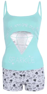 Miętowo-szara piżama L - Piżamy damskie - miniaturka - grafika 1