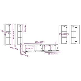 Lumarko Zestaw 6 szafek telewizyjnych, przydymiony dąb - Szafki RTV Lumarko Zestaw 6 szafek telewizyjnych, przydymiony dąb - Szafki RTV - miniaturka - grafika 9