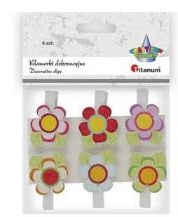 Hasta Ozdoba dekoracyjna Spinacz Drew 399115 Kwiaty Pbh Op6s - Przybory szkolne - miniaturka - grafika 1