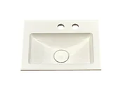 Umywalki - Umywalka wpuszczana w blat, prostokątna, biała, 40 x 32 cm - miniaturka - grafika 1