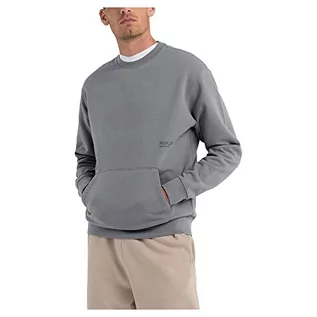 Bluzy męskie - Replay Bluza męska Second Life ze 100% bawełny, 192 szary, XXL - grafika 1