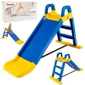 Place zabaw - Zjeżdżalnia żółto-niebieska dla dzieci 140cm Doloni - miniaturka - grafika 1
