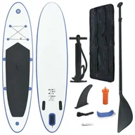 Deski SUP i akcesoria - vidaXL Deska SUP z wiosłem niebiesko-biała 390 x 81 x 10 cm 92204 - miniaturka - grafika 1