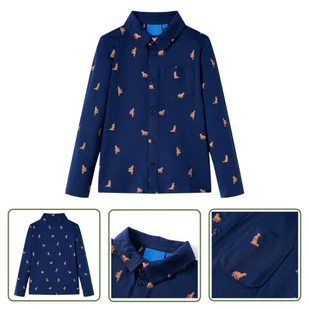 Koszula dziecięca - granatowa - 116 - Koszula Chłopięca - Moda i Uroda OUTLET - miniaturka - grafika 1