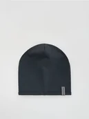 Czapki damskie - Reserved - Bawełniana czapka z naszywką - ciemnoszary - miniaturka - grafika 1