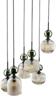 Lampy sufitowe - Glamour lampa zwisająca Sophia Green 11150 klosze żebrowane zielony - miniaturka - grafika 1