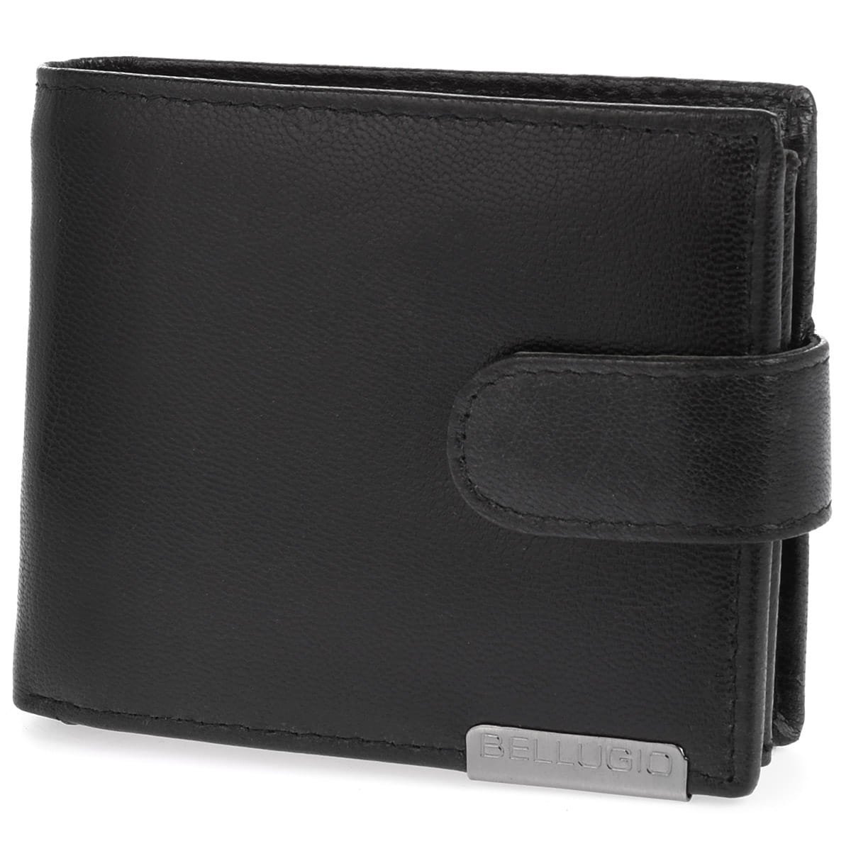 Portfel męski ze skóry z RFID Bellugio - czarny