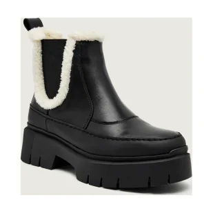 HUGO Skórzane sztyblety Kris_ChBootie_FRLT | shearling - Sztyblety damskie HUGO Skórzane sztyblety Kris_ChBootie_FRLT | shearling - Sztyblety damskie - miniaturka - grafika 1