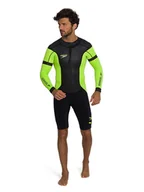 Kąpielówki męskie - Speedo Kombinezon triathlonowy "Swimrun” w kolorze czarno-zielonym - miniaturka - grafika 1