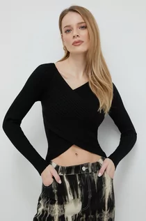 Swetry damskie - Guess sweter damski kolor czarny lekki - grafika 1