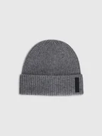 Czapki męskie - 4F Czapka beanie wełniana męska - szara M - miniaturka - grafika 1