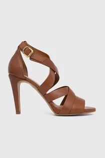 Sandały damskie - Wojas sandały skórzane 7604553 kolor brązowy - grafika 1