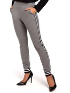 Spodnie sportowe damskie - made of emotion Spodnie dresowe w kolorze szarym - miniaturka - grafika 1