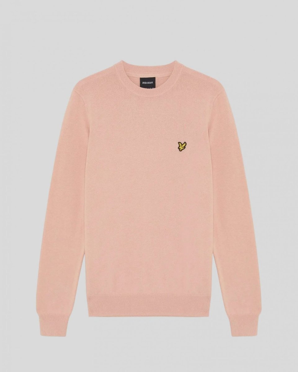 bluzka męskie lyle and scott 1874 kn2136v bawełna crew y120 różowy grapefruit