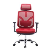 Fotele i krzesła biurowe - Fotel ergonomiczny ANGEL biurowy obrotowy jOkasta Czerwona - miniaturka - grafika 1