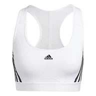 Biustonosze - adidas Damski biustonosz sportowy Pwr Ms 3s, biały/czarny, XS, biały i czarny, XS - miniaturka - grafika 1