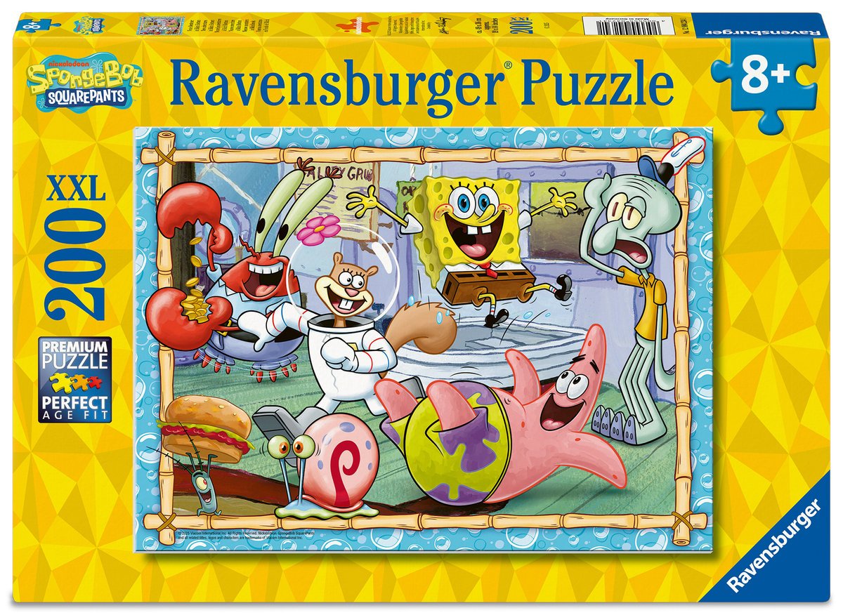 Ravensburger, puzzle, dla dzieci XXL, Sponge Bob Kanciastoporty 200 el.