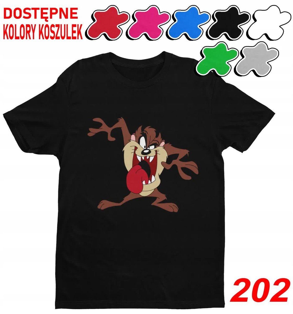 Dziecięca Koszulka T-Shirt Z Nadrukiem Duży Wybór Taz Diabeł -M 134-140