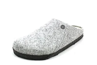 Birkenstock Męskie Zermatt Standardowe filcowe kapcie z otwartym obcasem, Szary, 39 EU - Kapcie damskie - miniaturka - grafika 1