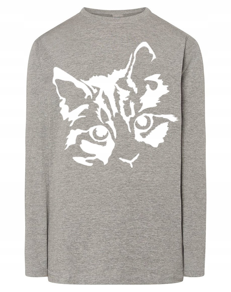 Longsleeve męski nadruk Głowa KOT KOTEK r.XXL