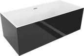 Wanny - Mexen Nita wanna wolnostojąca 170 x 80 cm, biała/czarna, przelew chrom - 52091708075-01 - miniaturka - grafika 1