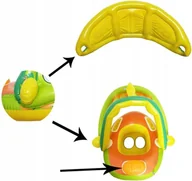 Zabawki i gry sportowe - Ponton Dla Dzieci Z Daszkiem 65cm 2w1 Dmuchany Kolo Do Plywania - miniaturka - grafika 1