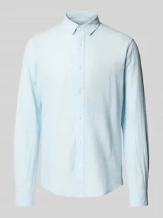 Koszula lniana o kroju slim fit z kołnierzykiem typu kent model ‘CAIDEN’ - Koszule męskie - miniaturka - grafika 1