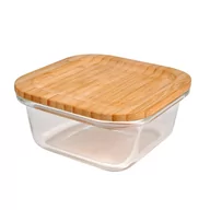 Pojemniki kuchenne - Szklany Pojemnik Na Żywność Z Bambusową Pokrywką, 0,8L - miniaturka - grafika 1