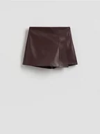 Spódnice - Reserved - Spódnico-szorty z imitacji skóry - mahoniowy - miniaturka - grafika 1