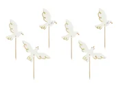 Dekoracje i nakrycia stołu na imprezę - PartyDeco, Dekoracje do muffinek Gołębie 14.5 cm, 6 szt. - miniaturka - grafika 1