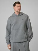 Bluzy męskie - 4F Bluza dresowa regular z kapturem męska - szara XL - miniaturka - grafika 1