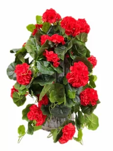 PELARGONIA ZWISAJĄCA W DONICZCE CZERWONA (2691.01) sztuczna pelargonia - Sztuczne kwiaty - miniaturka - grafika 1