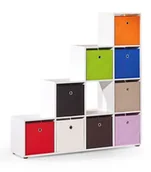 Regały - Regał Nowoczesny Biały Schodkowy A0-L36 - miniaturka - grafika 1