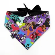 Ubranka dla psów - Bandanka dla psa Crazy Leopard, wiązana chusteczka, apaszka -M - miniaturka - grafika 1