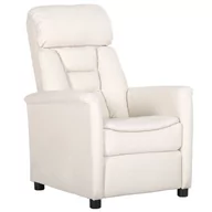 Fotele - vidaXL Fotel rozkładany biały sztuczna skóra 329672 - miniaturka - grafika 1