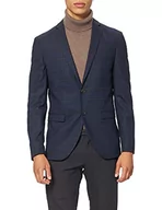 Marynarki męskie - SELECTED HOMME BLACK Slhslim-mylobill Dkblu Gr Chk Blz B Noos męska marynarka, Ciemnoniebieski/kraty: szary, 44 - miniaturka - grafika 1