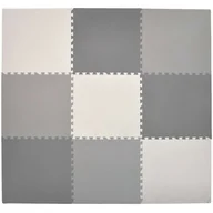 Maty piankowe - Humbi Duża Mata edukacyjna Grube Puzzle piankowe 180 x 180 x 1 cm XXL 9 sztuk 62 x 62 x 1 cm Kolor szary kremowy grafitowy kremowo-szary - miniaturka - grafika 1