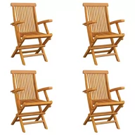Fotele i krzesła ogrodowe - vidaXL Składane krzesła ogrodowe, 4 szt., lite drewno tekowe - miniaturka - grafika 1