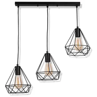Polux Lampa wisząca VIGO P druciana loft 3xE27 czarna 314628 - Lampy sufitowe - miniaturka - grafika 1