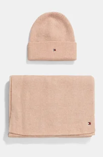 Tommy Hilfiger czapka i szalik z domieszką wełny kolor pomarańczowy AW0AW17124 - Czapki damskie - miniaturka - grafika 1