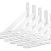 Zawiasy, okucia i inne akcesoria - 6 sztuk wytrzymałych wsporników półkowych ze stali nierdzewnej, trójkątne wsporniki półkowe, 6-calowy kątowy, wiszący wspornik ścienny, biały - miniaturka - grafika 1