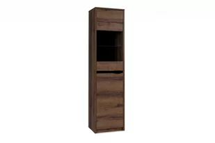 Wysoka witryna nowoczesna ze szklanymi półkami MERO - Witryny - miniaturka - grafika 1