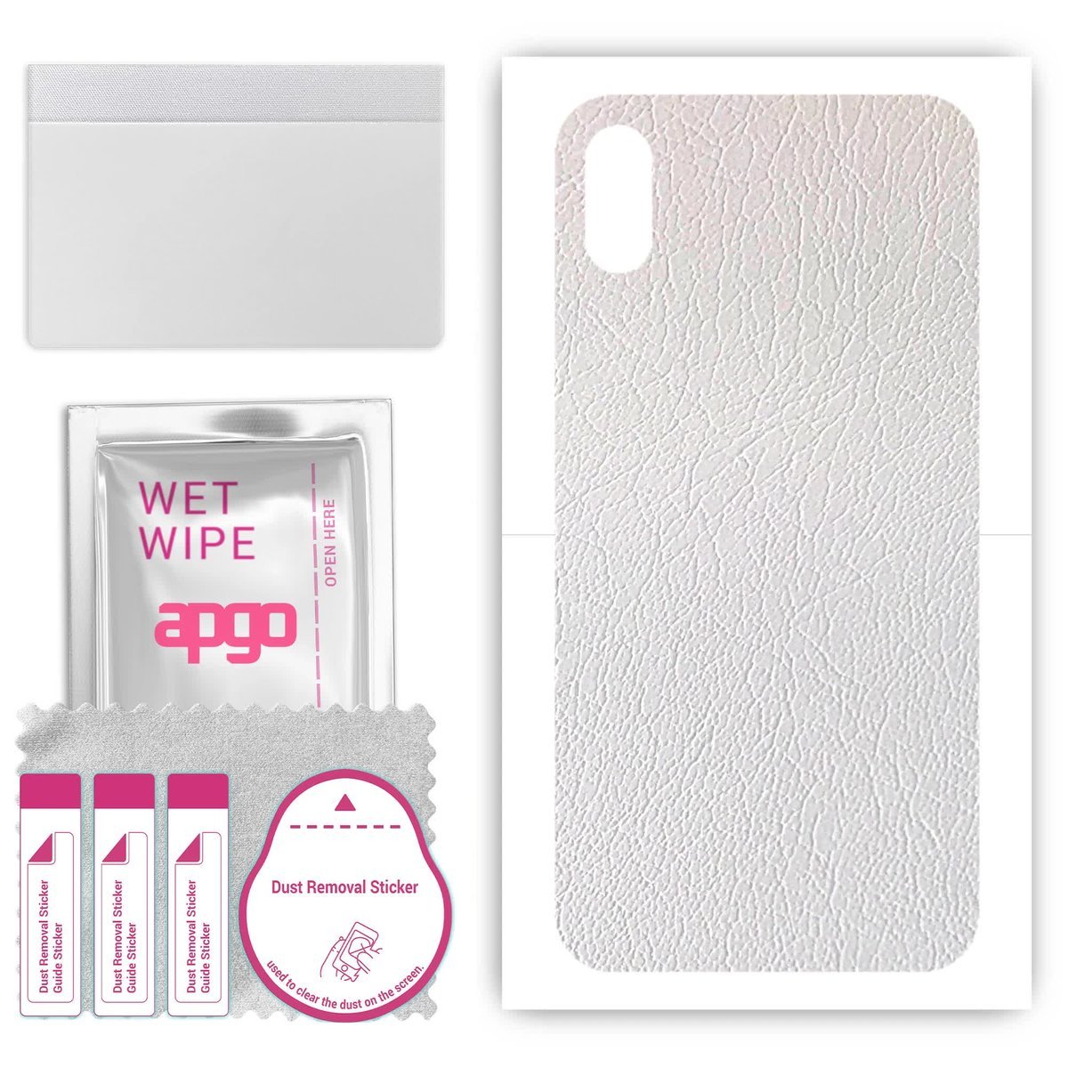 Folia naklejka skórka strukturalna na TYŁ do Apple iPhone X - Skóra Biała - apgo SKINS
